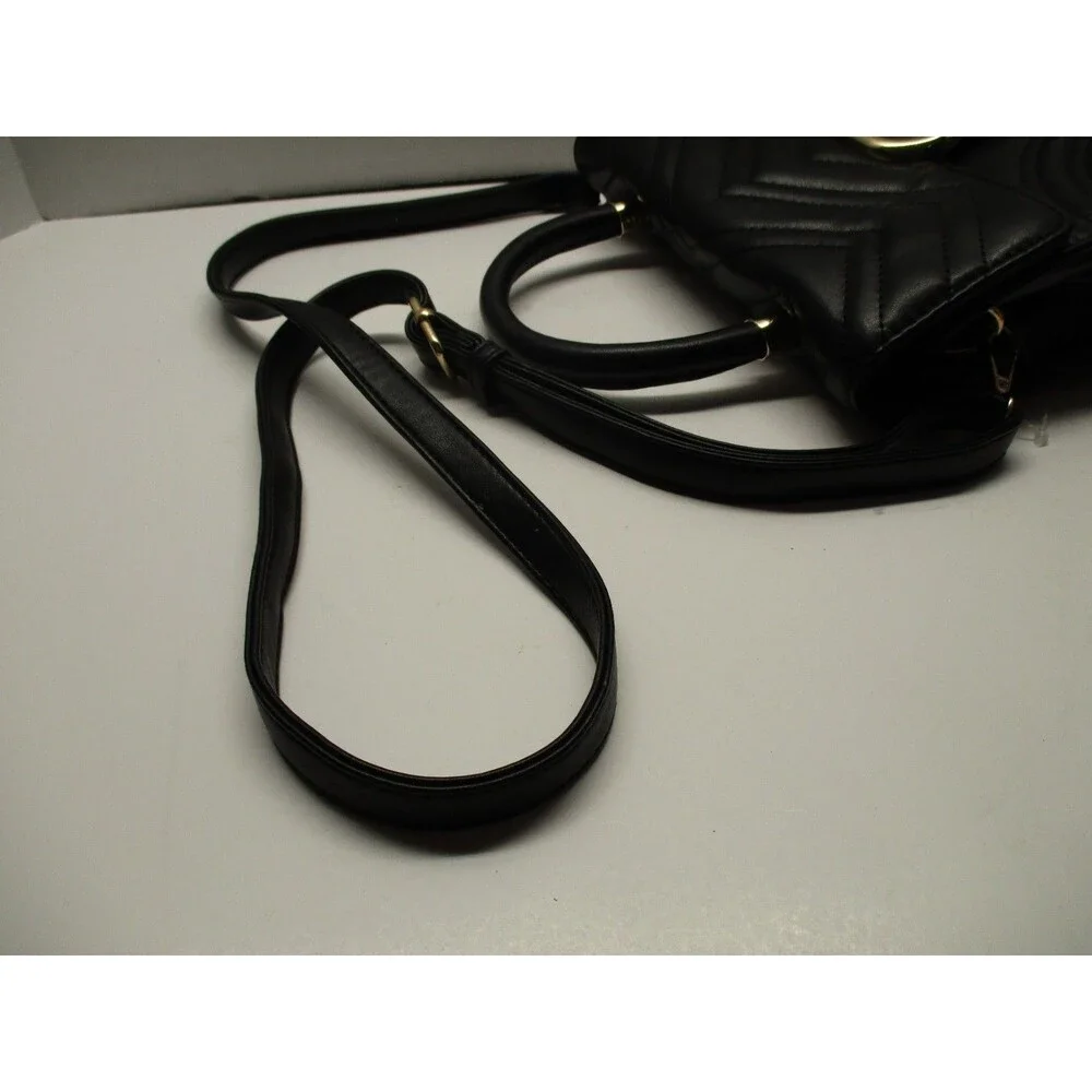 Kayla & Ava Black Vegan Leather Purse With Gold Hardware